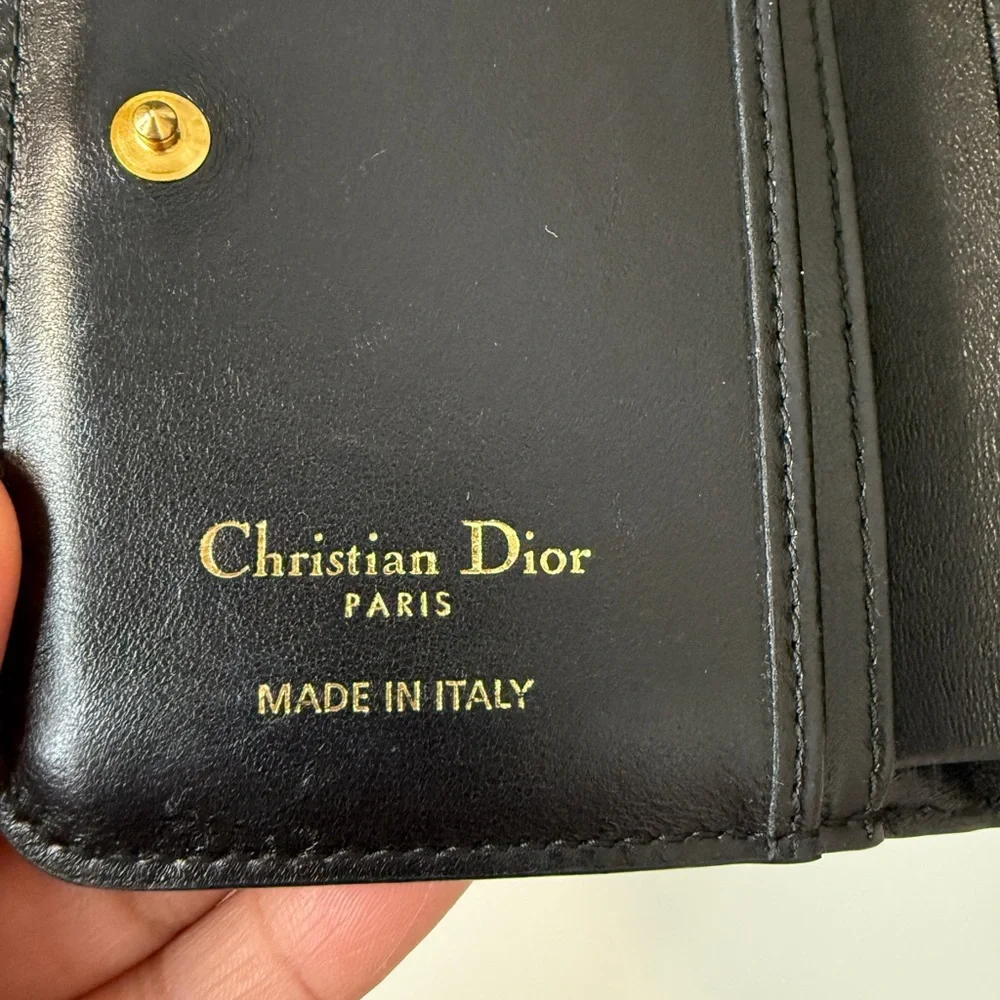 Dior Jolie Scarlet Walllet Black Leather Card Holder